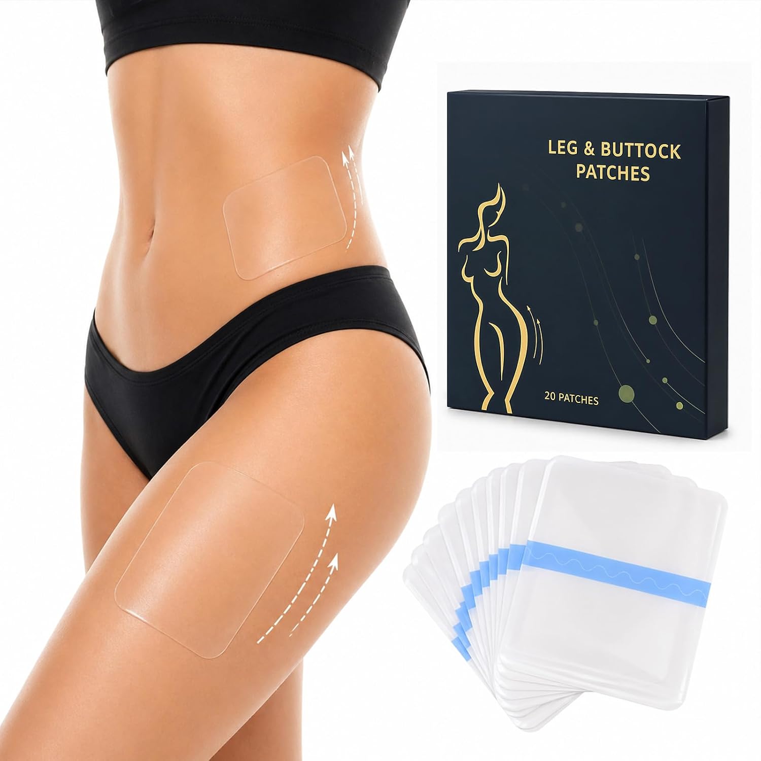 2026 New Lift Patches for Butt & Legs Abdomen Arms Invisible Legs Lift Tape Sweatproof Skin Lifting Patches for Firming & Smoothing Saggy Skin Waterproof Body for Women 20 Pcs