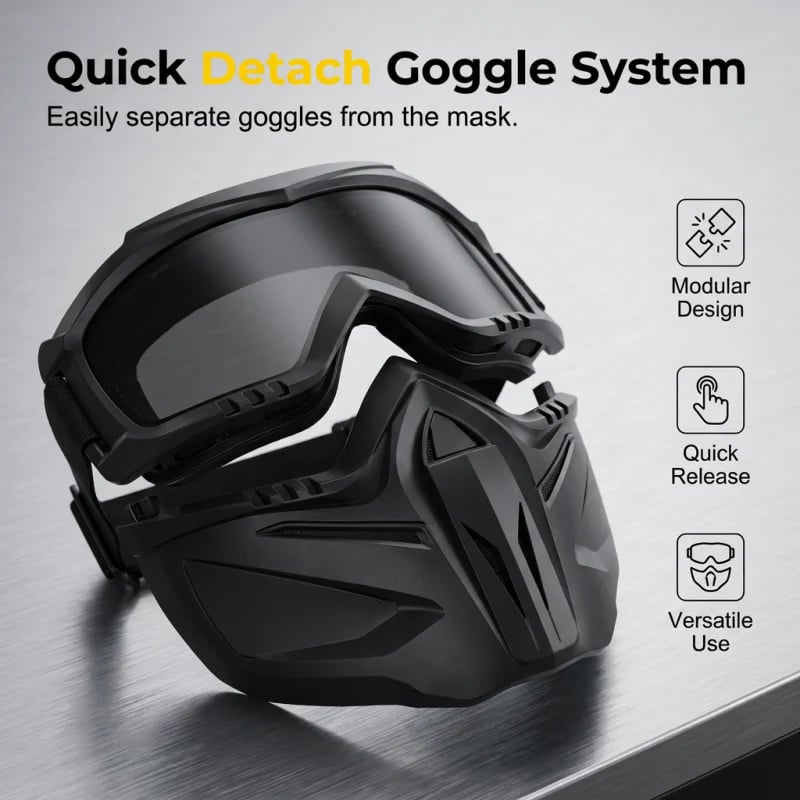 🔥LIMITED-TIME 46% OFF - Detachable Full Face Goggle Mask