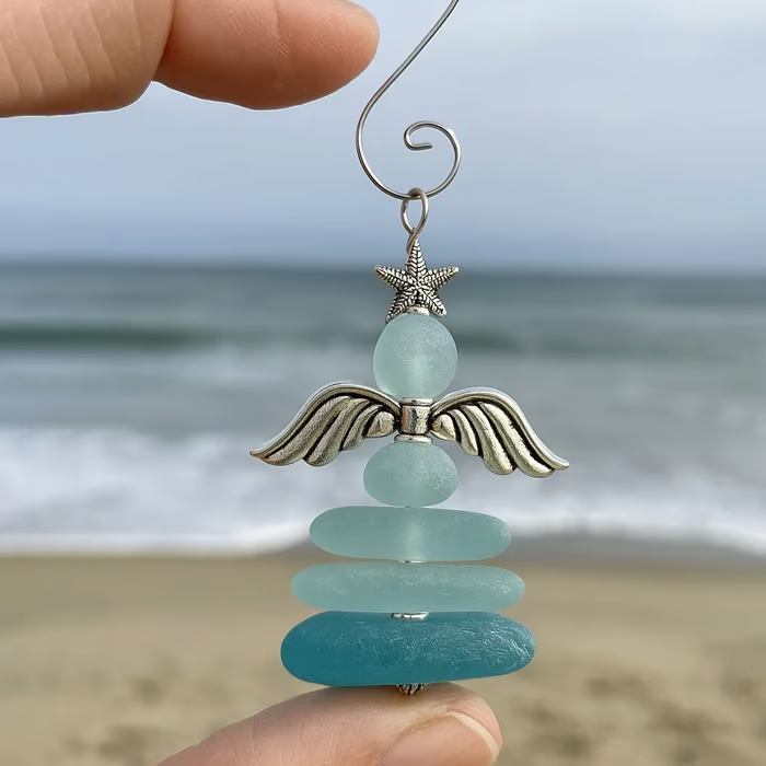 ✨LAST DAY ALERT 49% OFF🔥🌊Coastal Christmas Sea Glass Ornaments✨Crafted by Hand & Shaped by Nature