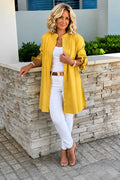 Solid Color Long Cotton Shirt Jackets Women Swing Shap Flattering