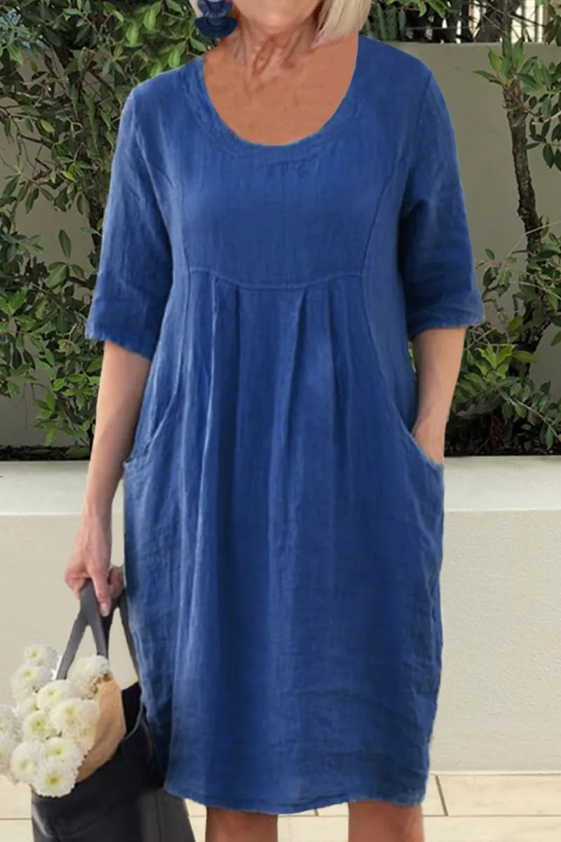 Cotton Pocket Tunic Dress Plus Size