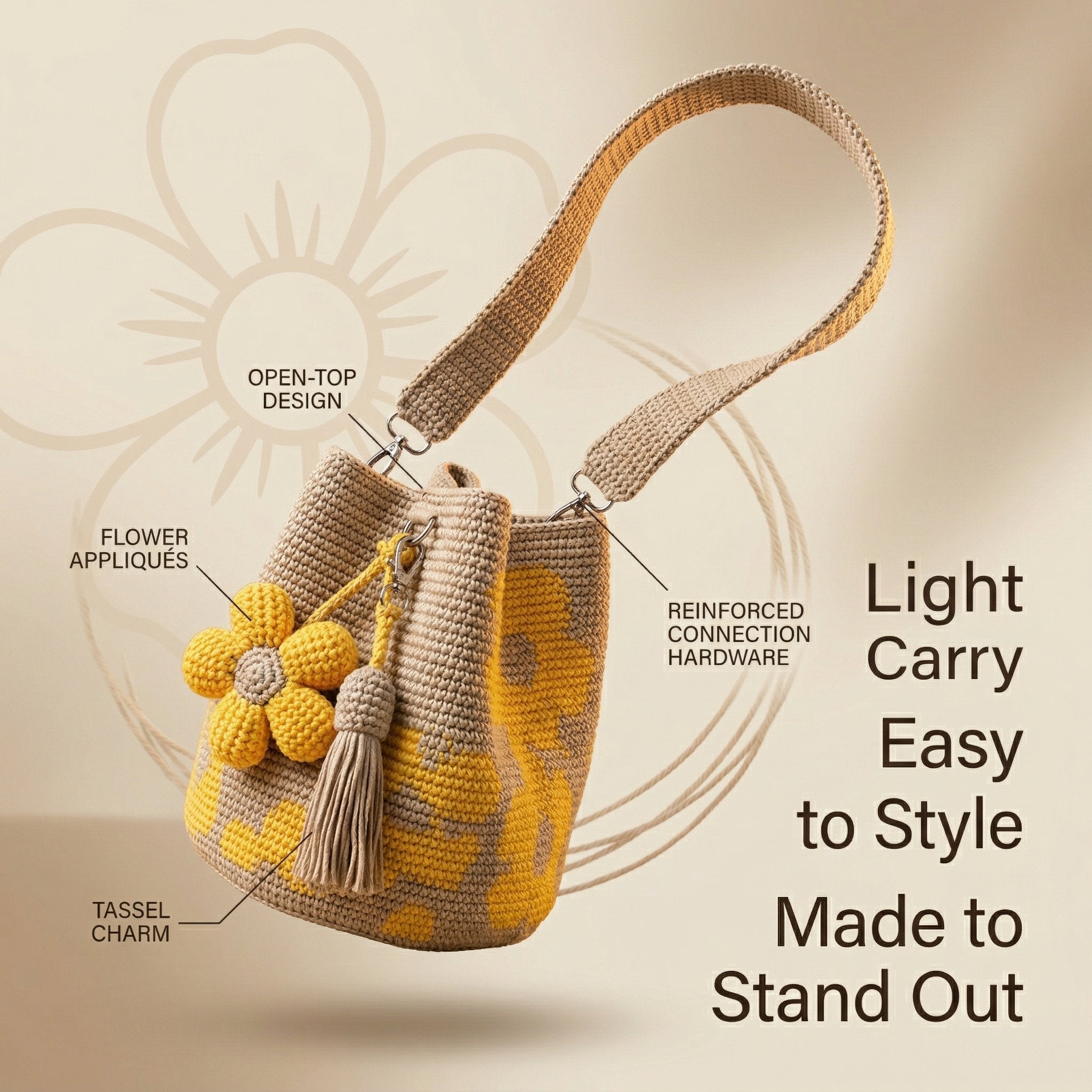 🔥2026 Spring Special Offer 49% OFF🌼Handmade Crochet Flower Tote✨
