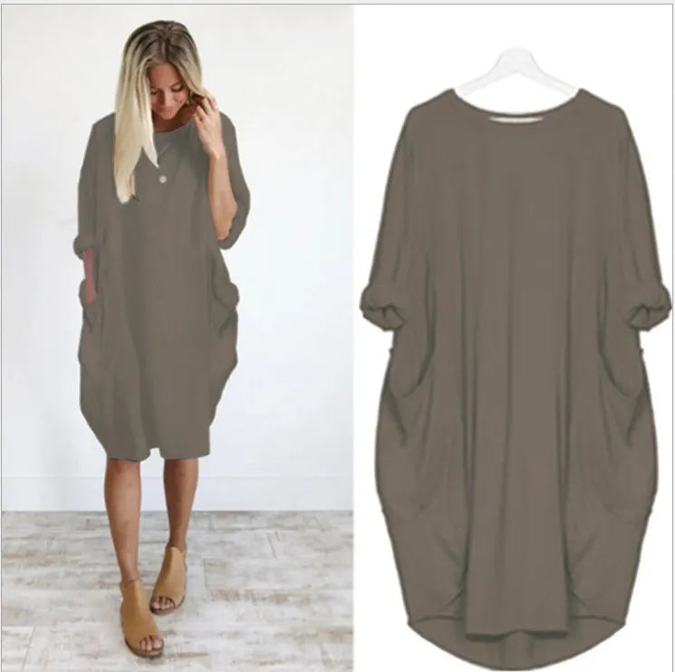 Women's Casual Solid O-Outline Dress