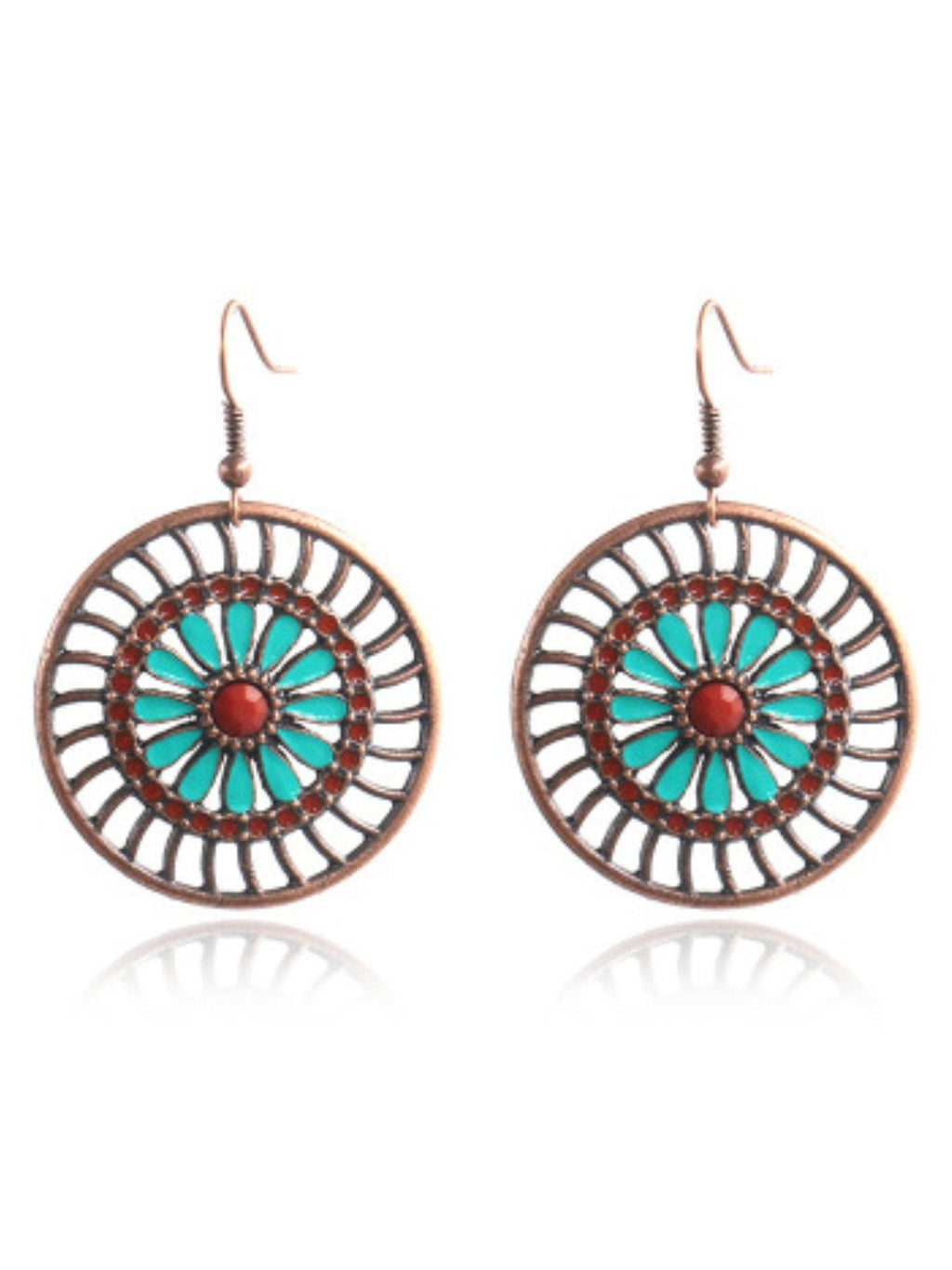 Fashion Round Cutout Flower Earrings