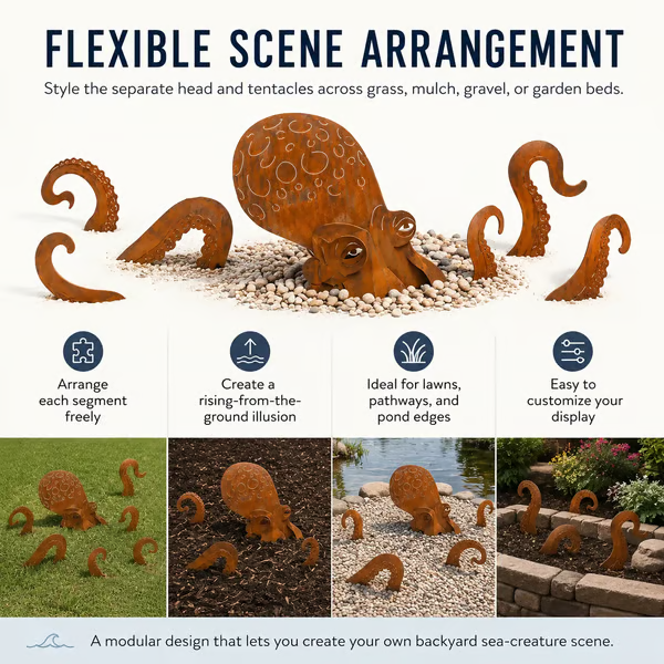🔥2026 Hot Sale - 🐙Rust Patina Giant Squid Garden Sculpture