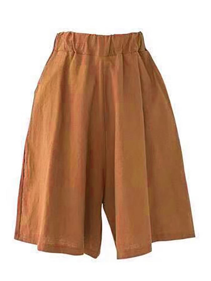 Women's Solid Color Simple Loose Casual Shorts