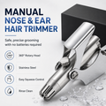 Manual Nose Hair Trimmer – Waterproof Stainless Steel, No Battery Needed