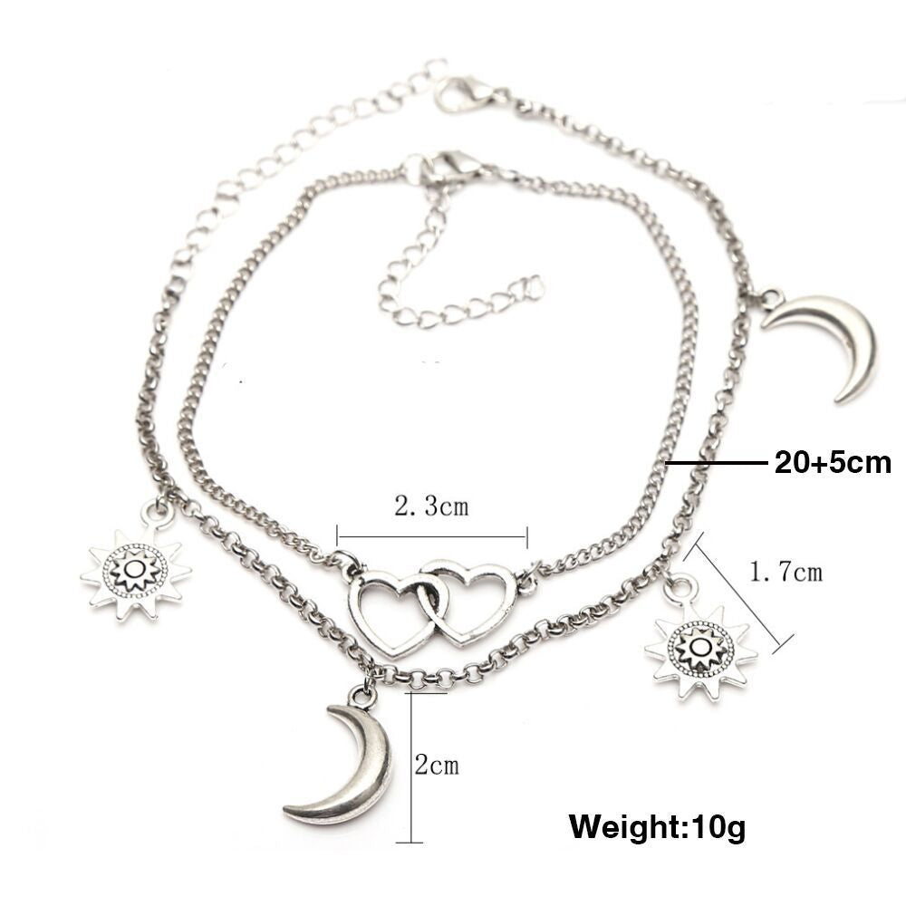 Sun Love Crescent Simple Anklet