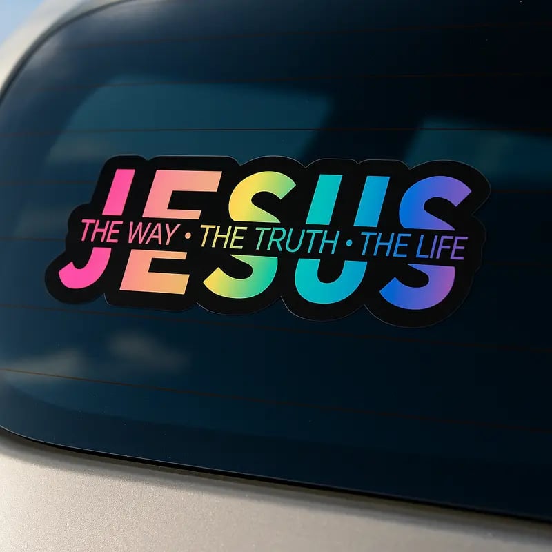 🔥Last Day 49% OFF - ✝️Bumper Stickers Jesus The Way The Truth The Life Christian Vinyl Decal