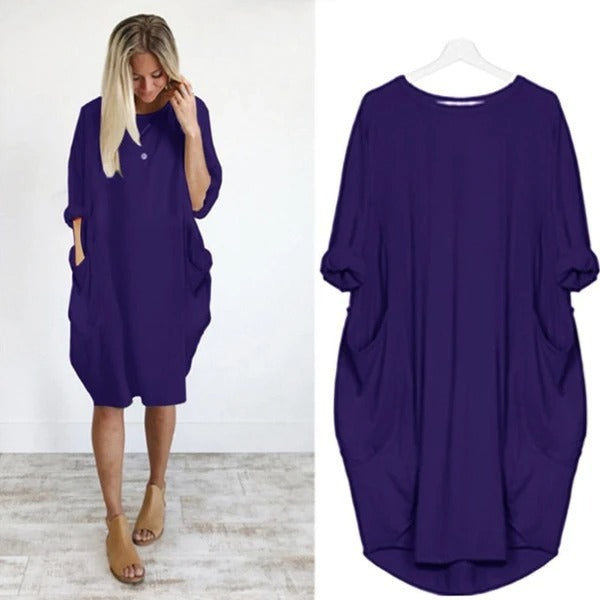 Women's Casual Solid O-Outline Dress
