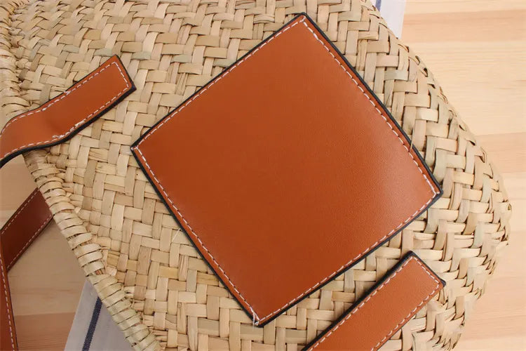 Mitsubishi Grass Handmade Oblique Woven Beach Straw Bag