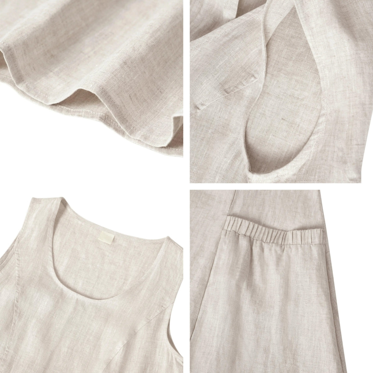Women's Linen-Look Pocket Maxi Dress