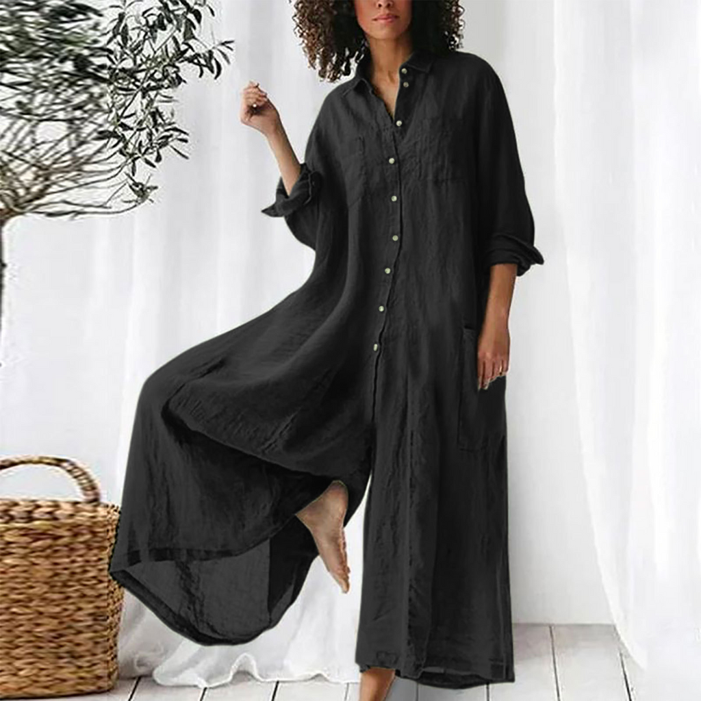 Linen Cotton Loose Casual Loose Jumpsuit