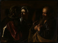 The Denial of Saint Peter by Caravaggio (Michelangelo Merisi) - Baroque canvas print