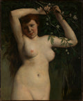 Nude with Flowering Branch by Gustave Courbet - Realist canvas print
