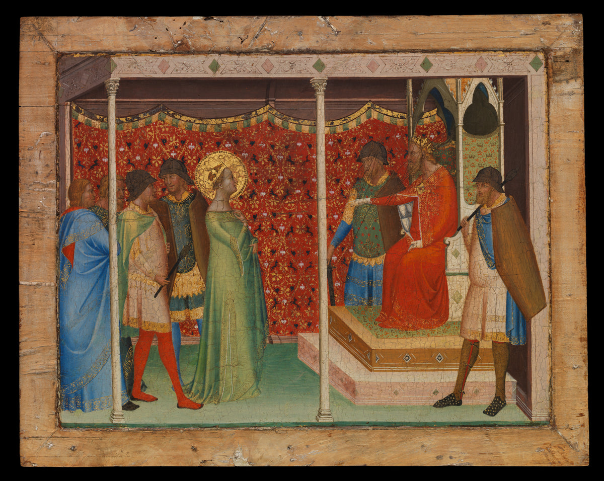 Saint Reparata before the Emperor Decius by Bernardo Daddi - Tempera canvas print