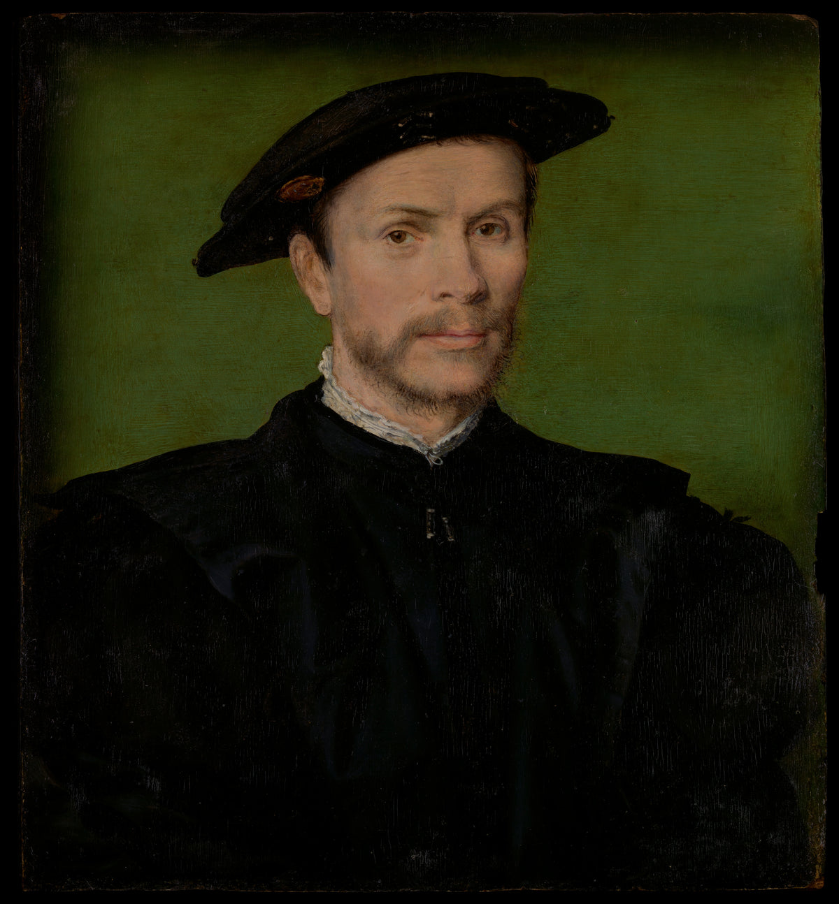 Portrait of a Bearded Man in Black by Corneille de Lyon - Classic Art canvas print