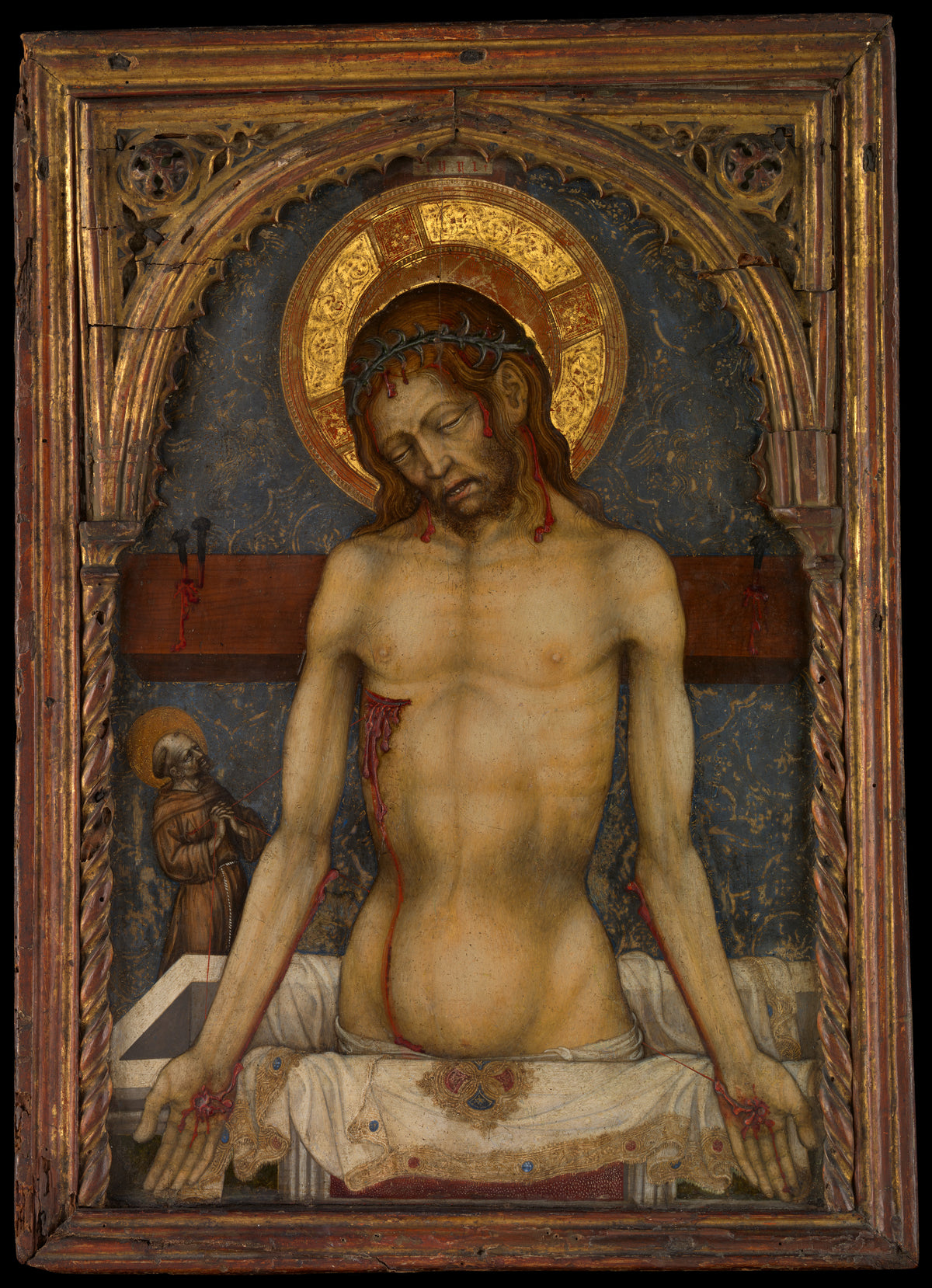 The Man of Sorrows by Michele Giambono (Michele Giovanni Bono) - Tempera canvas print