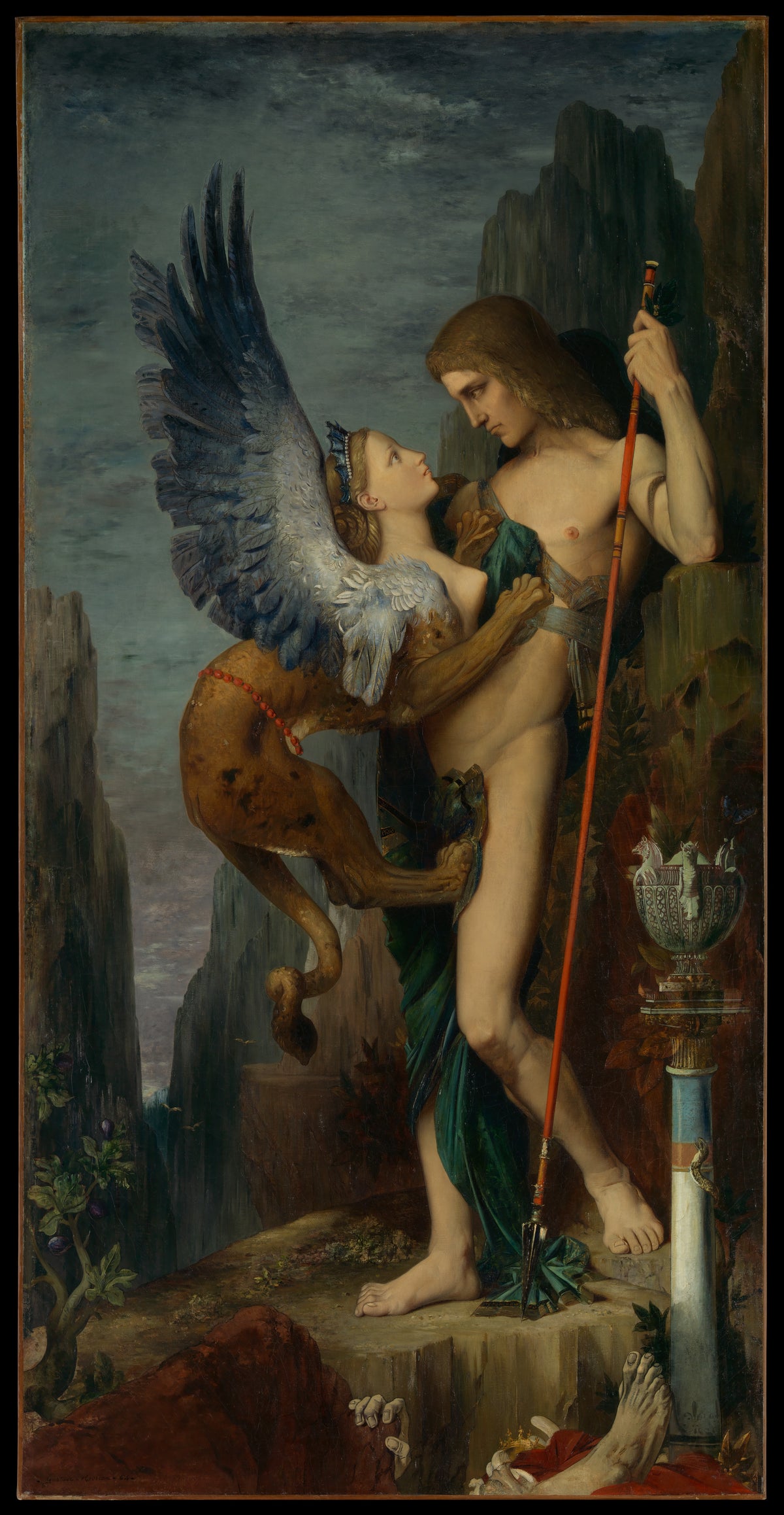 Oedipus and the Sphinx by Gustave Moreau - Oil Painting canvas print