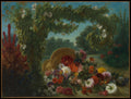 Basket of Flowers by Eugène Delacroix - Romantic canvas print
