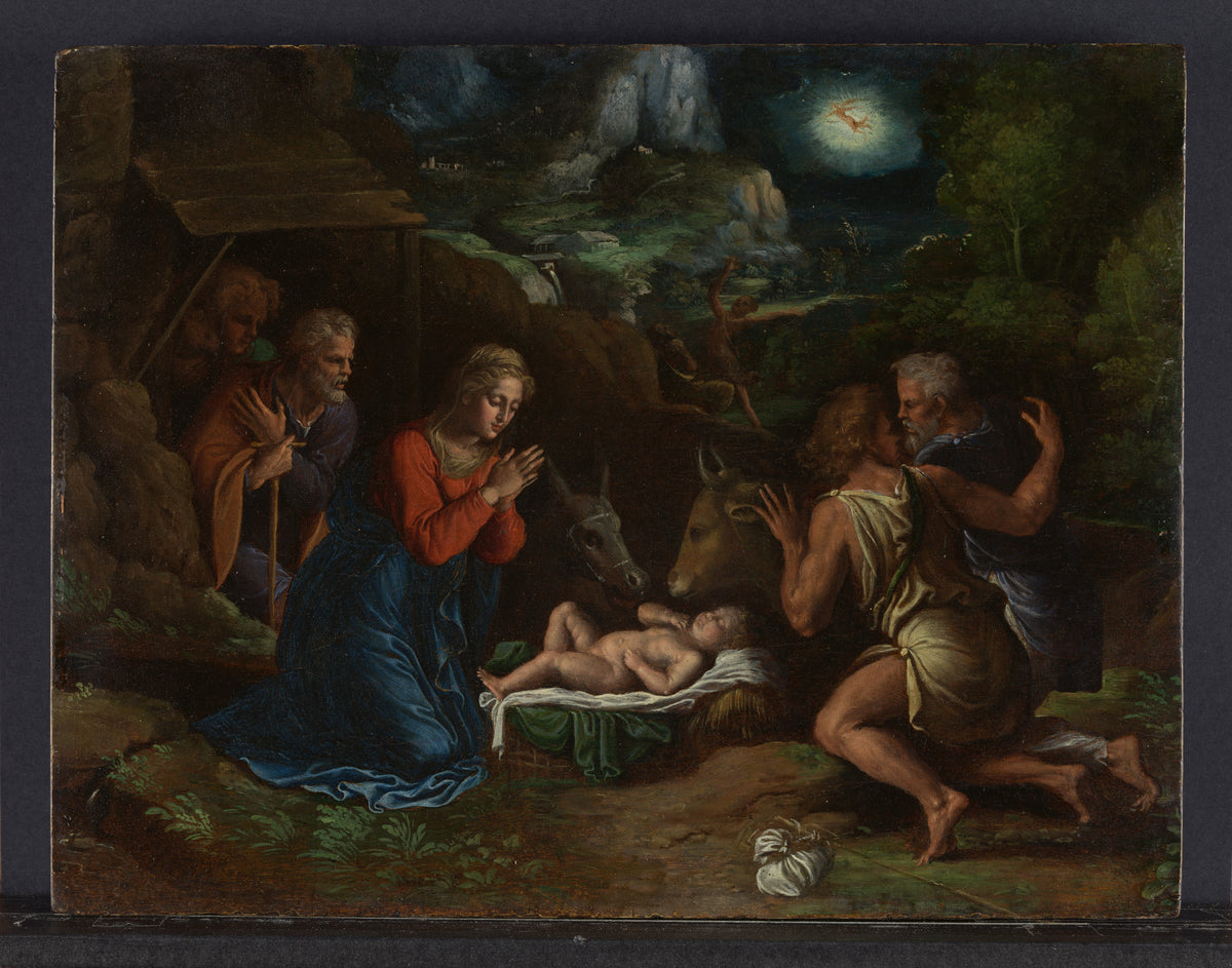 The Adoration of the Shepherds by Girolamo da Carpi (Girolamo Sellari) - Classic Art canvas print