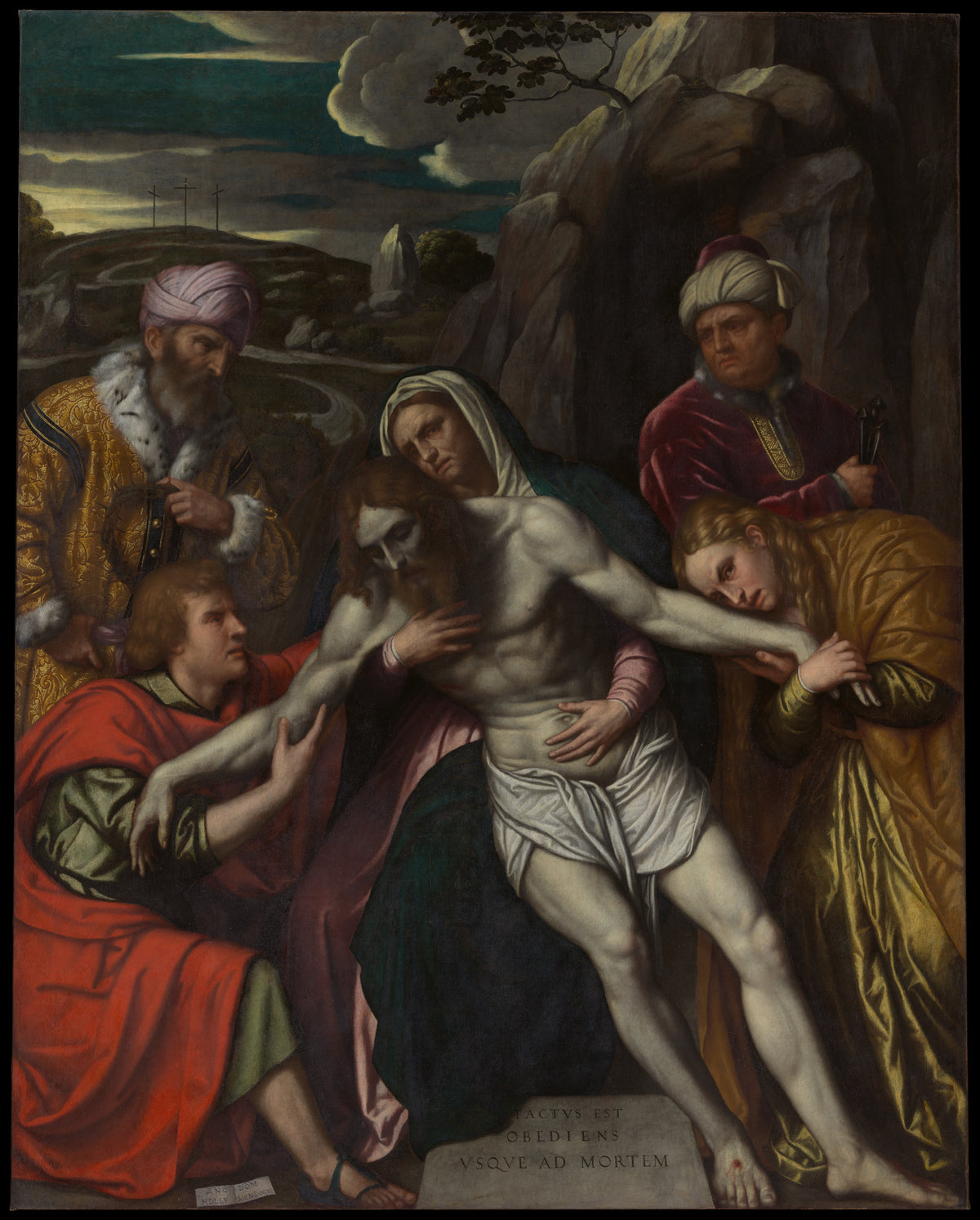 The Entombment by Moretto da Brescia (Alessandro Bonvicino) - Oil Painting canvas print