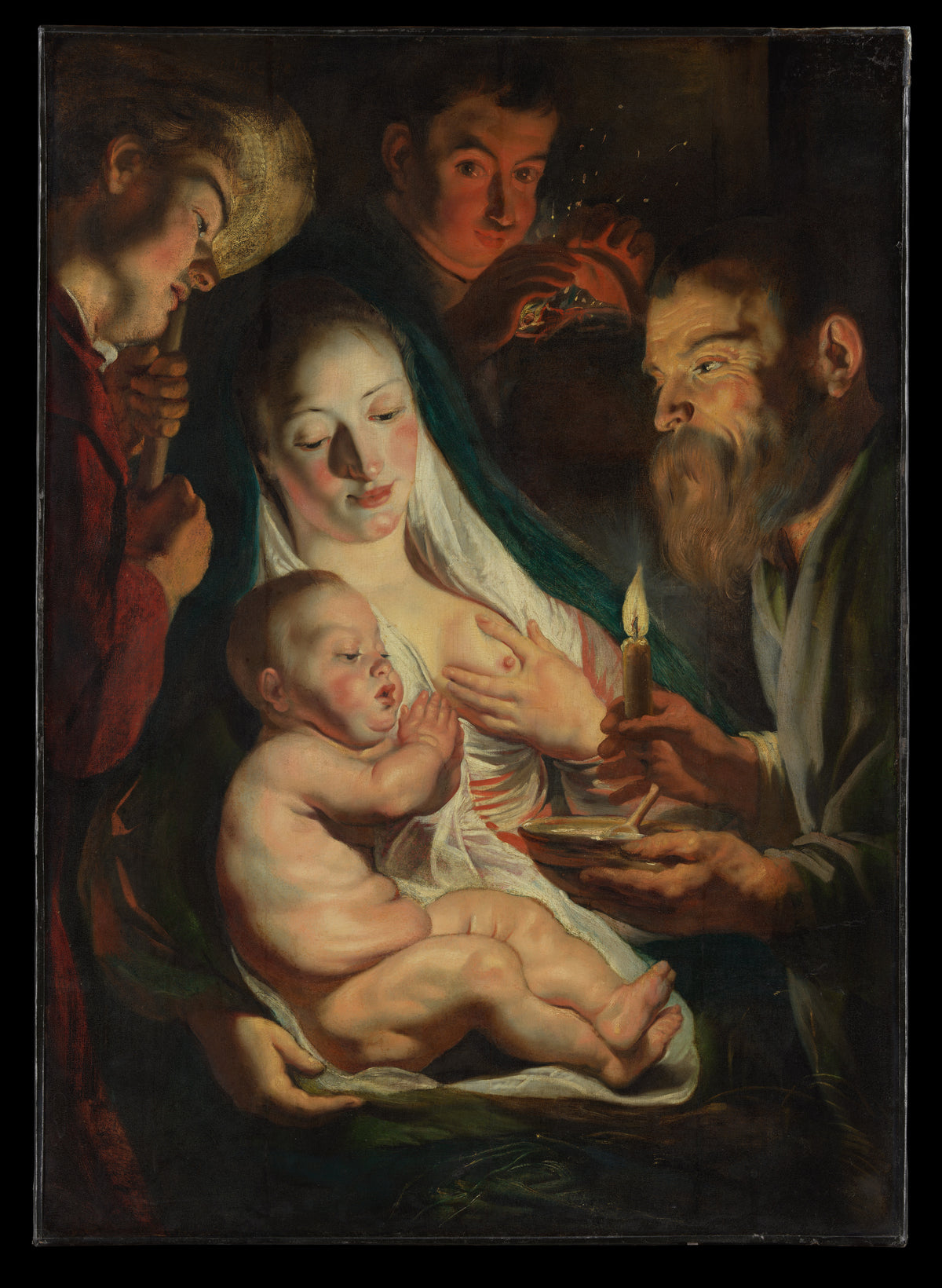 The Holy Family with Shepherds by Jacob Jordaens - Oil Painting canvas print