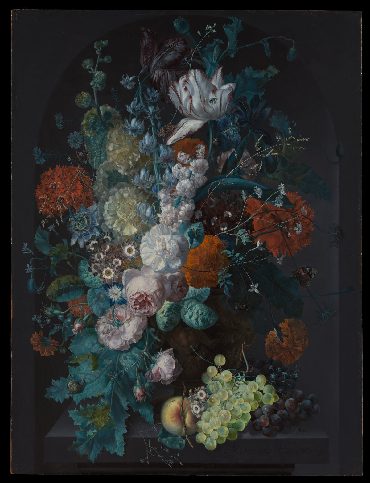 A Vase of Flowers by Margareta Haverman - Classic Art canvas print