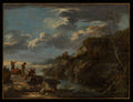 Bandits on a Rocky Coast by Salvator Rosa - Oil Painting canvas print