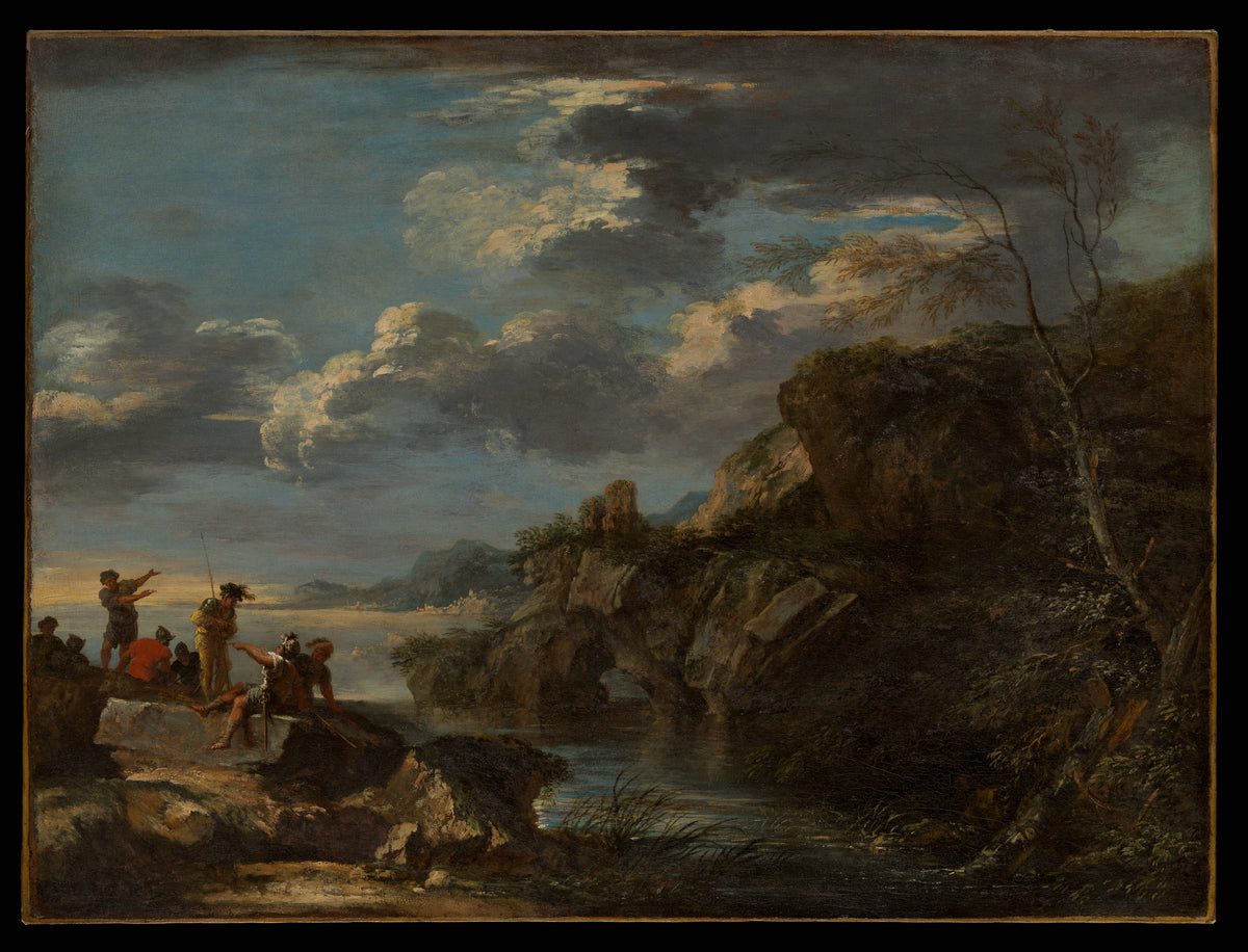 Bandits on a Rocky Coast by Salvator Rosa - Oil Painting canvas print