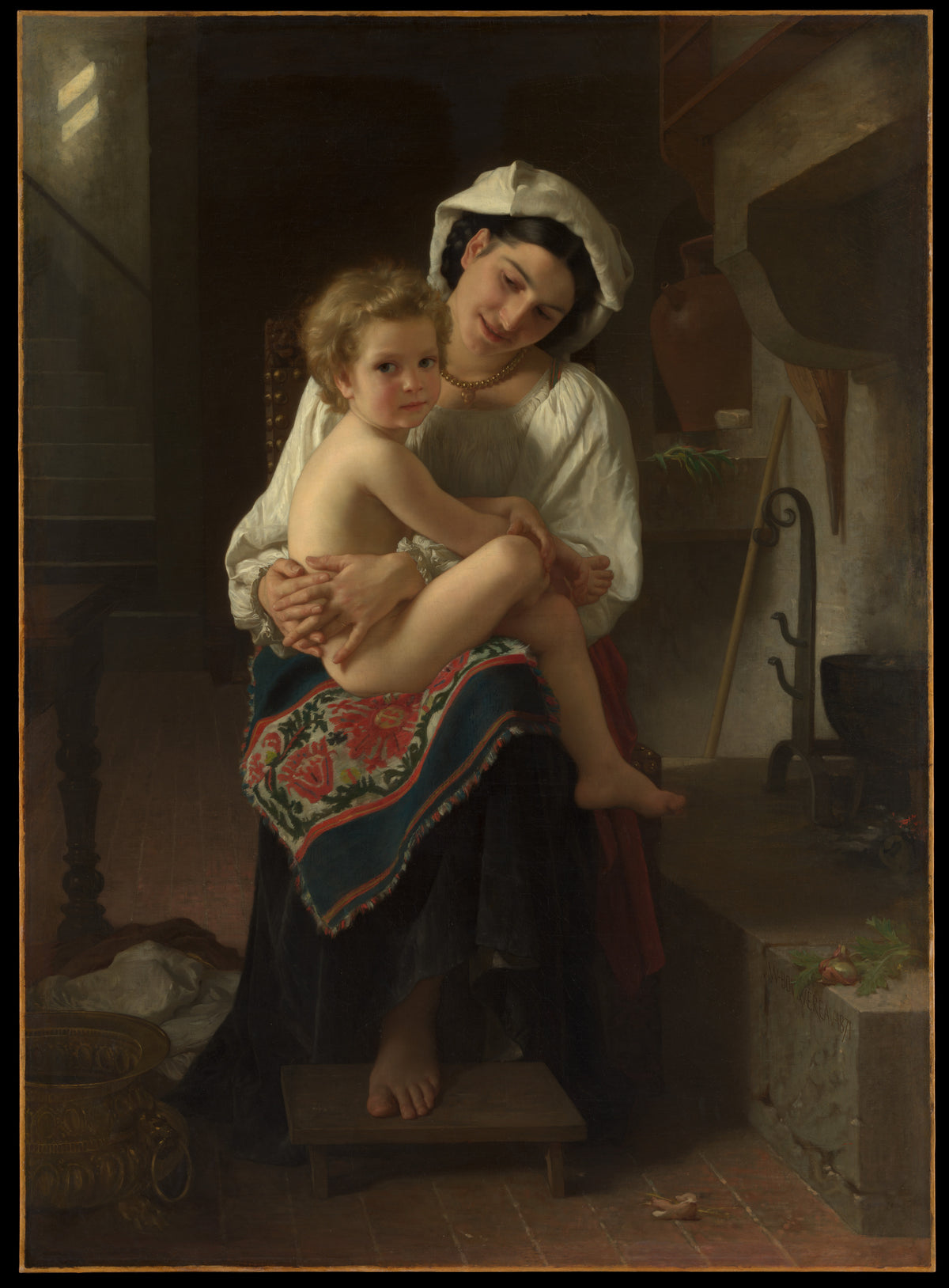 Young Mother Gazing at Her Child by William Bouguereau - Academic canvas print
