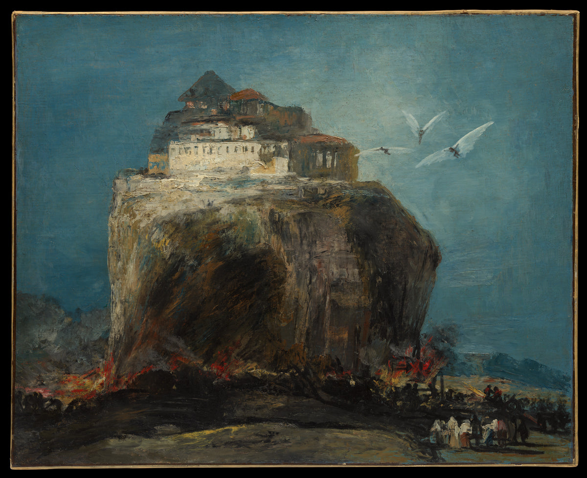 A City on a Rock by Goya - Romantic canvas print