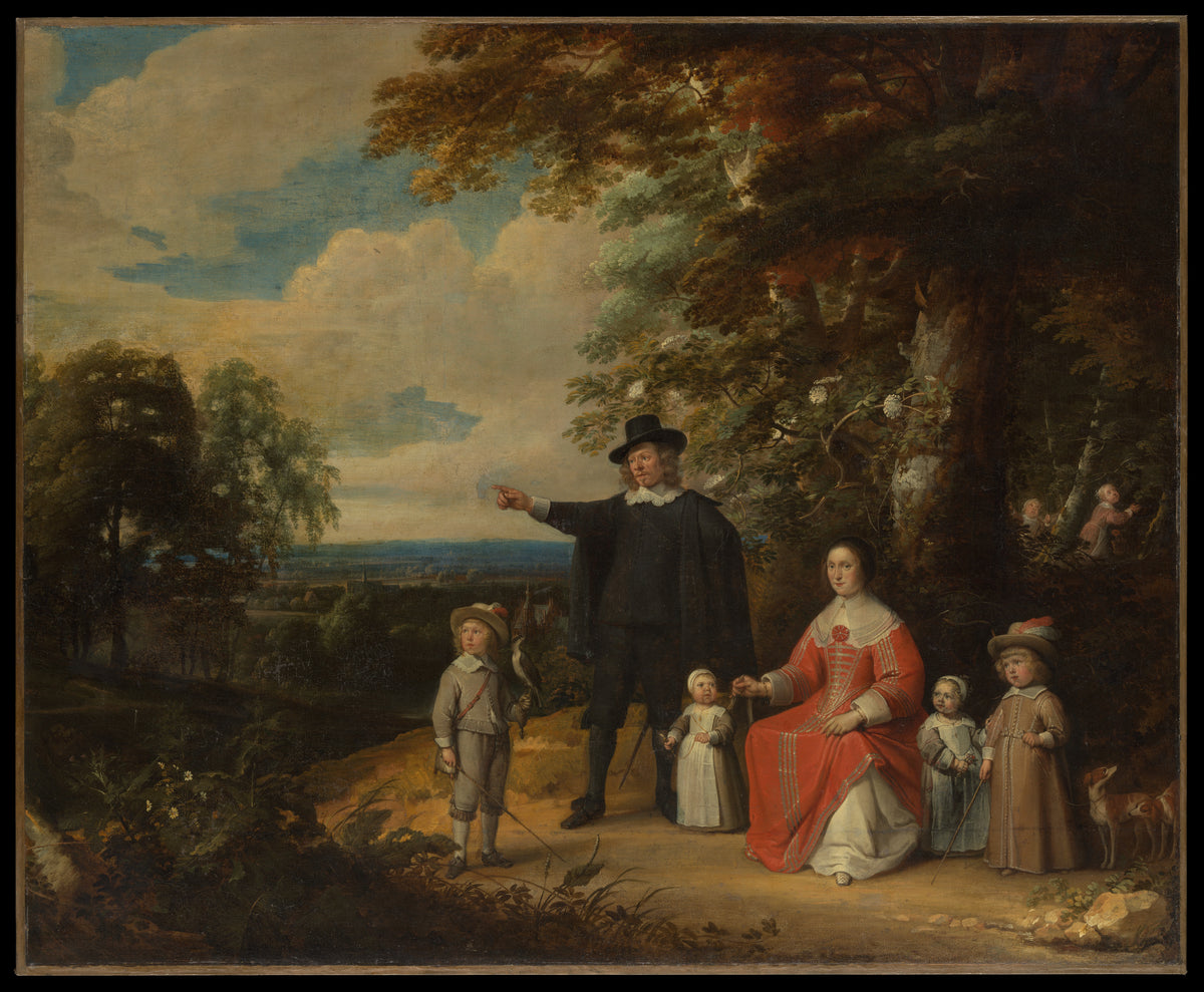Family Group in a Landscape by Jacques d'Arthois - Oil Painting canvas print