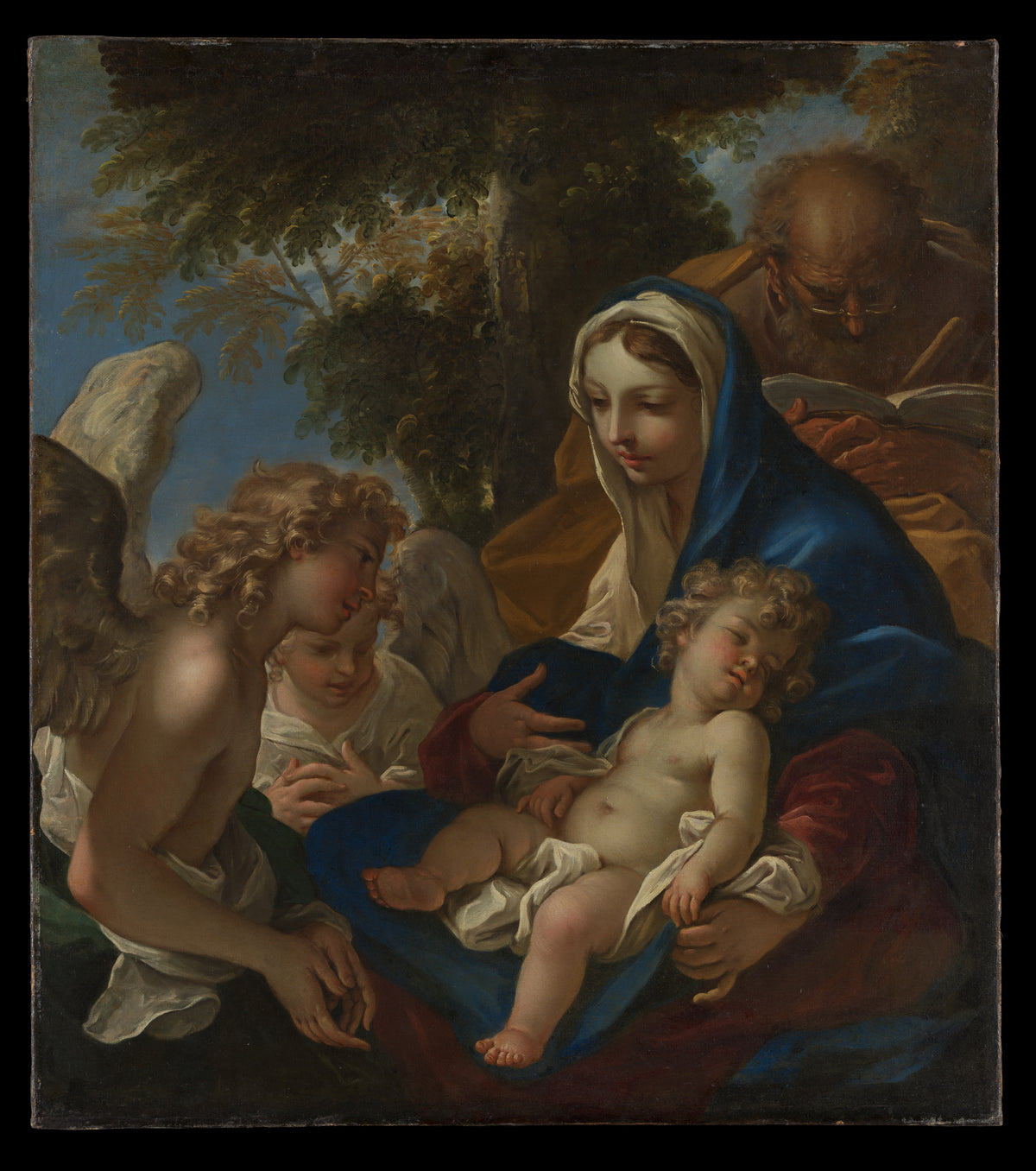The Holy Family with Angels by Sebastiano Ricci - Oil Painting canvas print