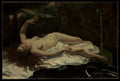 Woman with a Parrot by Gustave Courbet - Realist canvas print