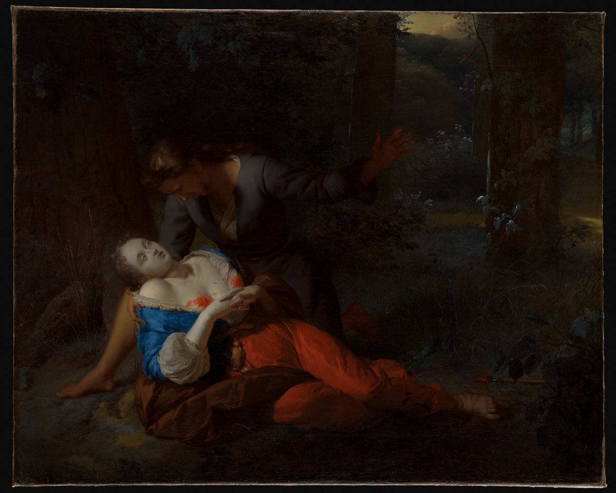 Cephalus and Procris by Godfried Schalcken - Oil Painting canvas print