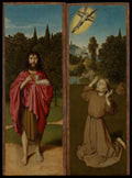 Saint John the Baptist Saint Francis Receiving the Stigmata by Gerard David - Classic Art canvas print