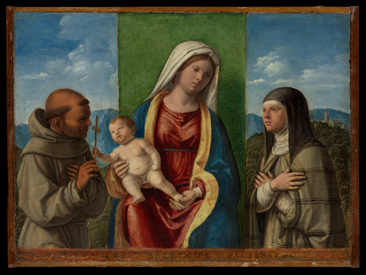 Madonna and Child with Saints Francis and Clare by Cima da Conegliano (Giovanni Battista Cima) - Classic Art canvas print