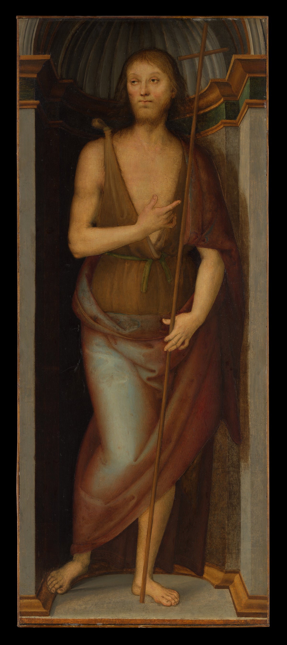 Saint John the Baptist Saint Lucy by Perugino (Pietro di Cristoforo Vannucci) - Classic Art canvas print