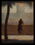 A Man Leaning on a Parapet by Georges Seurat - Pointillist canvas print