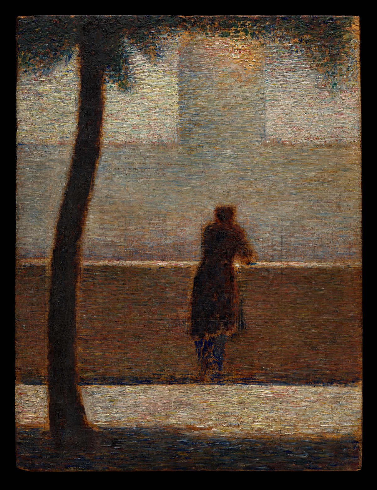 A Man Leaning on a Parapet by Georges Seurat - Pointillist canvas print