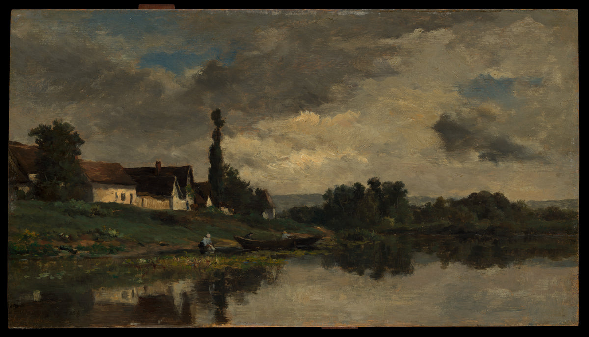 Portejoie on the Seine by Charles-François Daubigny - Classic Art canvas print