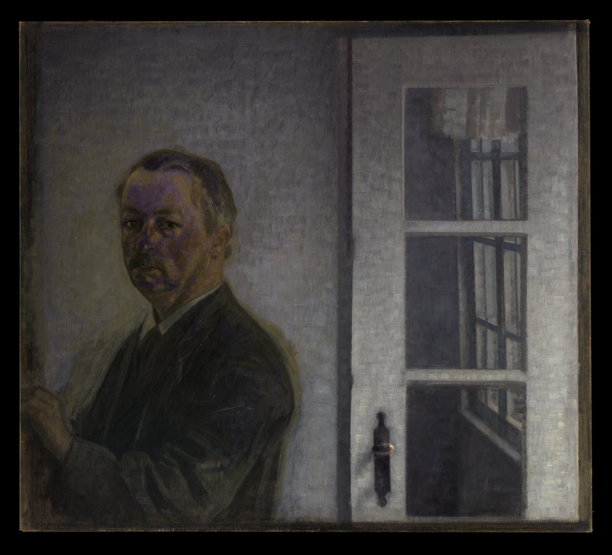 Self-Portrait at Spurveskjul by Vilhelm Hammershøi - Oil Painting canvas print