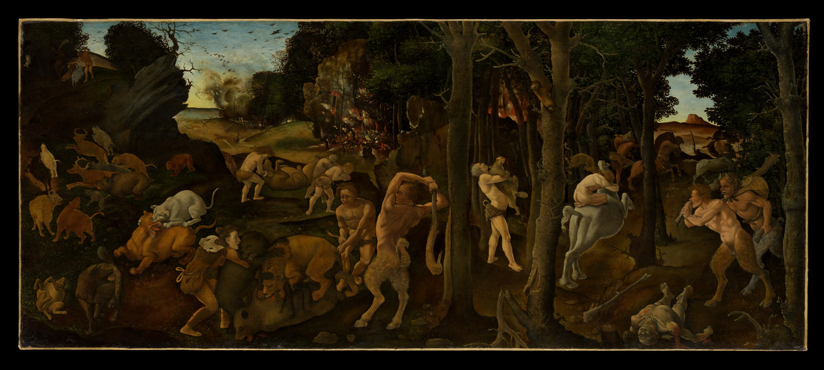 A Hunting Scene by Piero di Cosimo (Piero di Lorenzo di Piero d'Antonio) - Tempera canvas print