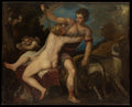 Venus and Adonis by Titian (Tiziano Vecellio) - Renaissance canvas print