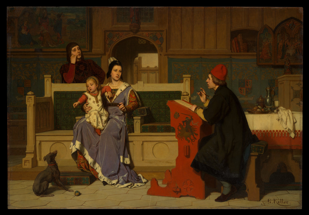 Hugo van der Goes Making a Portrait of Mary of Burgundy by Wilhelm (Guillaume) Koller - Classic Art canvas print
