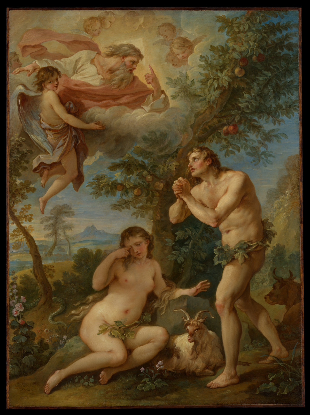 The Rebuke of Adam and Eve by Charles Joseph Natoire - Classic Art canvas print