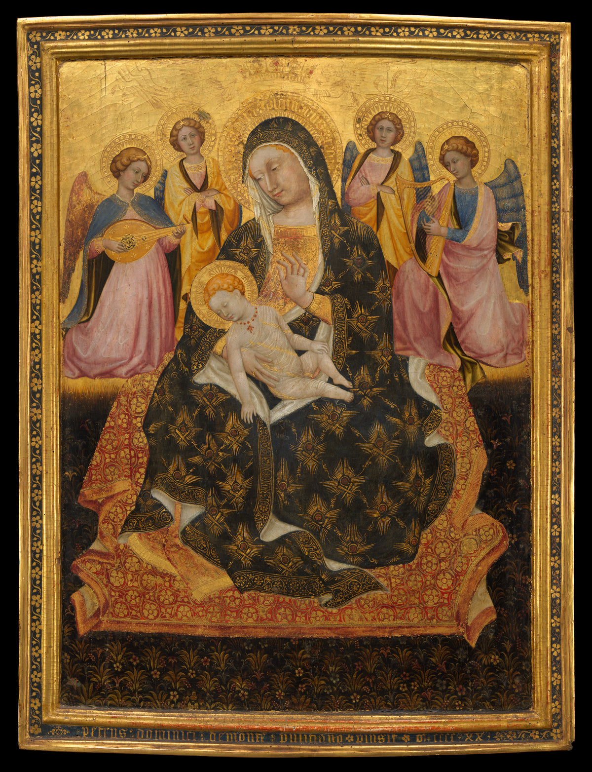 Madonna and Child with Angels by Pietro di Domenico da Montepulciano - Tempera canvas print