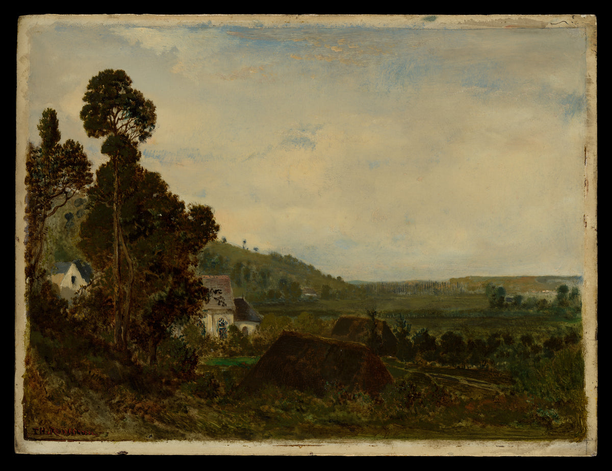 An Old Chapel in a Valley by Théodore Rousseau - Naive Art canvas print