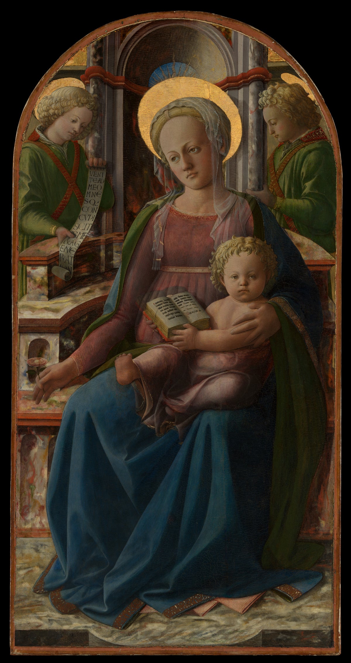 Madonna and Child Enthroned with Two Angels by Fra Filippo Lippi - Tempera canvas print